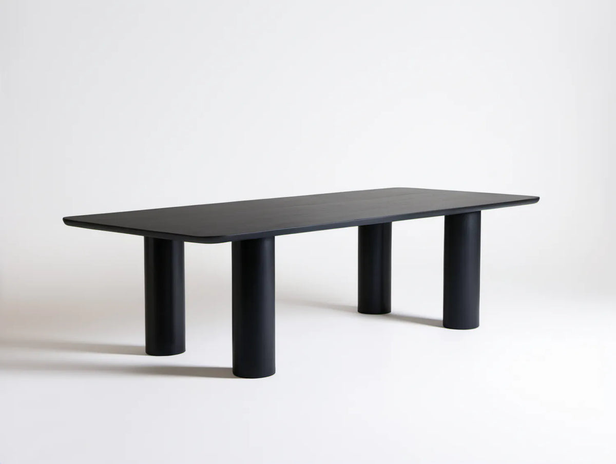 Czarny stół prostokątny z płyty MDF i litego drewna 180 x 90 x 75 cm