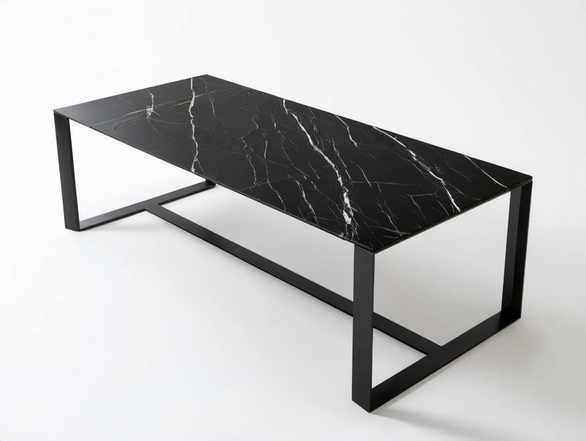 Prostokątny stół jadalniany 160 x 90 x 75 cm, czarny marmur