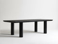 Czarny prostokątny stół z litego drewna kauczukowego 180 x 90 x 75 cm