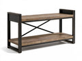 Dwupoziomowy regał brązowo-czarny z płyty MDF i stali 120 x 35 x 80 cm