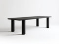 Czarny stół do jadalni z blatem MDF i stalowymi nogami, 160 x 70 x 75 cm
