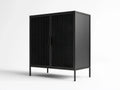 Czarny stalowy kredens dwudrzwiowy 80 x 40 x 120 cm