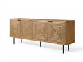 Kredens z litego drewna mango 160 x 40 x 80 cm, naturalny brąz/czarny